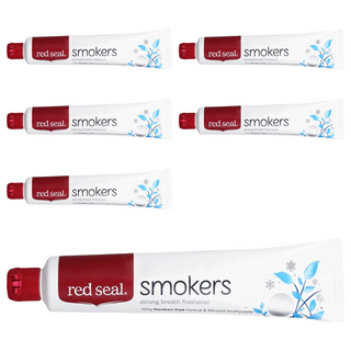 Red Seal 紅印 Smokers 草本礦物牙膏，口腔清新，健康護理，有效亮白, 100g, 6條