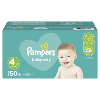 Pampers 幫寶適 北美版 Baby Dry 嬰兒黏貼型尿布 9~14kg, L, 150片