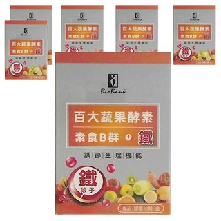 BioBank 大金宏醫 百大蔬果酵素 素食B群 + 鐵, 30錠/盒, 500mg, 30顆, 6罐