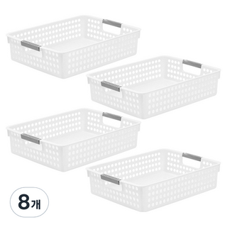 hillo 簡易儲藏室整理收納籃, 白色, 8個