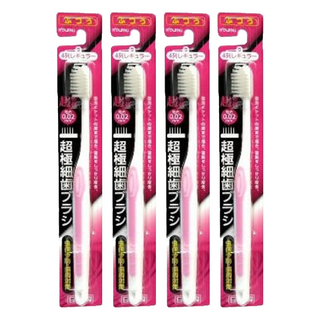 e'cumu 0.02超極細毛牙刷 深入齒縫及牙齦溝 4列毛牙刷, 1入, 4支