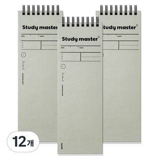 뮤니드 핸디 단어장 수첩 55매, 그레이, 12개