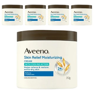 Aveeno 燕麥高效舒緩潤膚霜, 312g, 5件