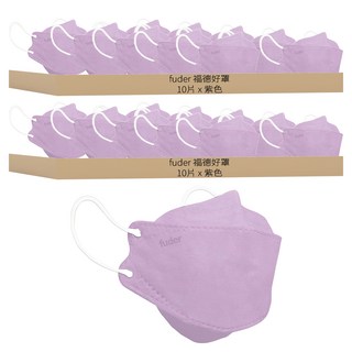 FUDER 福德好罩 成人韓版4D立體醫療口罩, 紫色, 10片, 2盒