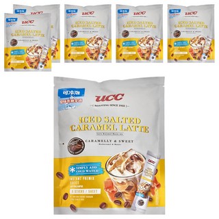UCC 冷泡鹽味焦糖風味拿鐵 128公克 焦糖香甜 平衡甜感, 16g, 8包, 6袋