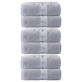 純棉加厚毛巾 2入，銀灰色，75x34cm, 6條