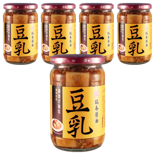 瑞春醬油 甜酒豆腐乳 台灣名產 配稀飯、薑母鴨、羊肉爐都適合, 380g, 5罐