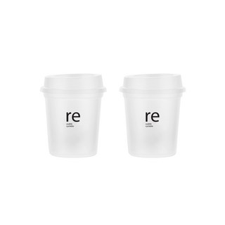 TEASCAFE RE 半透明迷你可重複使用隨行杯 2入, 單一顏色, 340ml