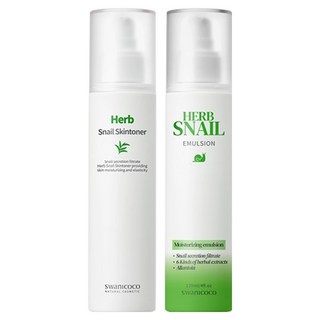 스와니코코 허브 스네일 기초세트 스킨토너 + 에멀젼, 1세트