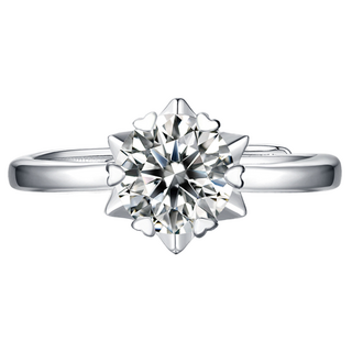 CF Diamond 女款 莫桑鑽 戒指 A0607 雪花星芒 1克拉