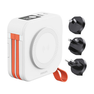 PHILIPS 飛利浦 十合一行動電源 原廠保固 附轉接頭 3個, DLP4347C, 白色