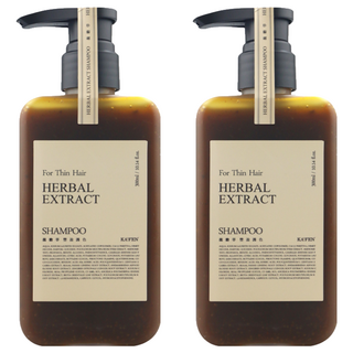KA'FEN 卡氛 療癒草本 龍膽草豐盈護色洗髮精 淨化頭皮 恢復健康 細心呵護細軟髮質 蓬鬆髮根, 300ml, 2瓶