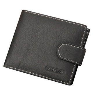 Afecto 男士按扣牛皮短夾