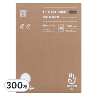 폼텍 하이에코 바코드용 라벨지 HES-3102, 40칸, 300개