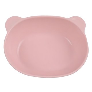 SiliPot 鉑金矽膠熊讚造型碗 學習餐碗, 100%鉑金矽膠, 韓國製造, 不含BPA, 豆沙粉, 1個