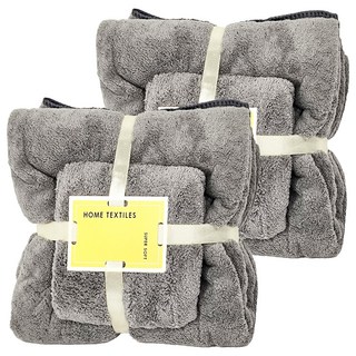 JOYFUL NAPKIN 悅棉 浴巾毛巾組 升級加厚款, 灰色, 2組