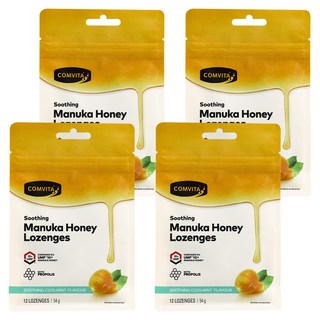 COMVITA 康維他 蜂膠麥蘆卡蜂蜜潤喉糖 舒緩薄荷味 12粒, 54g, 4袋