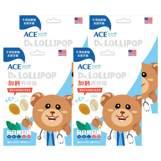 ACE SCIENCE 牙博士加鈣棒棒糖 不添加蔗糖 友善牙齒, 4袋, 60g, 香草 + 英式牛奶糖