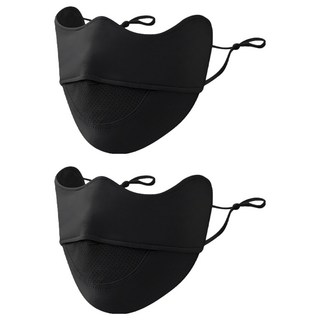 SUNORO 護眼角防曬口罩 氣質黑 透氣舒適 可調節耳掛 有效阻擋紫外線 保護眼角肌膚, 1入, 2個