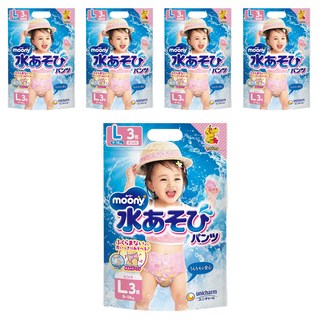 MOONY MamyPoko 滿意寶寶 女童游泳玩水褲, L(9~14kg), 15件