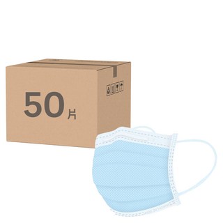匠心 幼幼平面醫用口罩, 晴天藍, 50片, 1盒