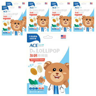 ACE SCIENCE 牙博士加鈣棒棒糖 不添加蔗糖 友善牙齒, 6袋, 60g, 香草 + 英式牛奶糖