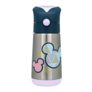 b.box 迪士尼不鏽鋼吸管保冷杯, 專為小手設計把手, 一按即開, 米妮, 350ml, 1個