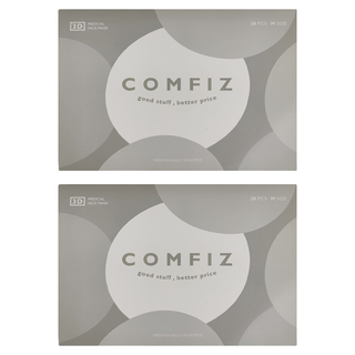 康菲 成人立體醫療口罩 單片包裝 M, 20片, 2盒, 雪狐銀