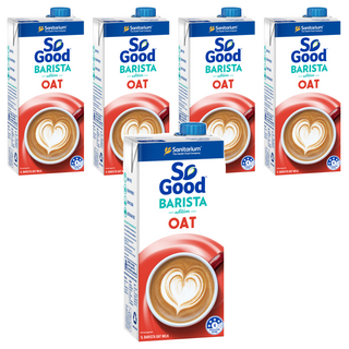 So Good 咖啡師燕麥奶, 質地濃厚 穀物香氣, 全素可食 無糖無膽固醇, 1L, 5瓶