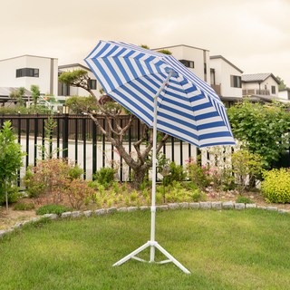아웃네스트 스트라이프 비치 파라솔 + 베이스 + 가방, 블루
