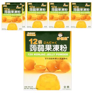 FAIRSEN 惠昇食品 好媽媽 12倍蒟蒻果凍粉 凝膠 口感滑嫩有彈性 富含膳食纖維 全素可食 清爽, 300g, 6盒