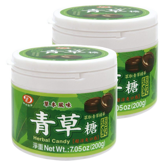 綠得製菓 青草糖 草本風味 草本精華 超涼爽口感, 200g, 2罐