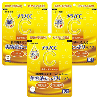Melano CC 高浸透維他命C集中對策Plus面膜, 3包, 10片