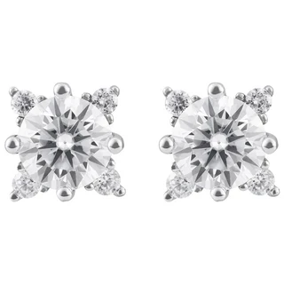 MARIGOLD 美爾朵 極光之謎 4爪莫桑鑽耳環 925純銀, 銀色