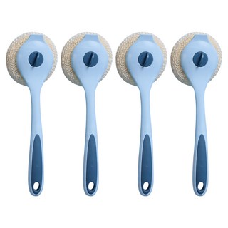 長柄微米球去污刷鍋 顏色隨機 - 微米纖維 不傷鍋具, 4支