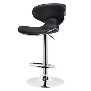 C-FLY 高背皮革升降吧台椅, 黑色, 1個