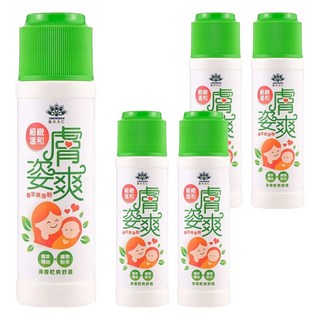 膚姿爽 植萃 爽身粉 添加植物精油 清爽舒適, 100g, 5件