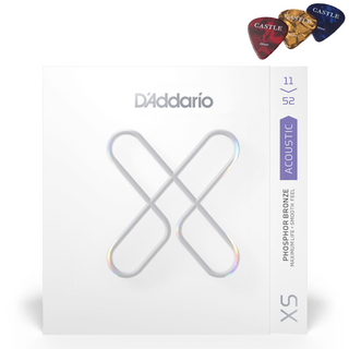D'Addario XS 民謠吉他弦 磷青銅吉他弦 + Castle 彈片 3p, XSAPB1152, 單一顏色, 1個