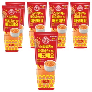 오뚜기 스리라차와 마요네스가 만난 매코매요, 210g, 6개