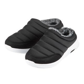 CARET 防寒鋪棉毛絨拖鞋, 黑色, 250
