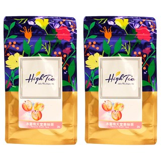 High Tea 伂橙 水蜜桃天堂果味茶, 蜜桃口味花果茶，果香清甜順口, 三角立體茶包，方便隨身攜帶, 2g, 20包, 2袋