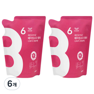 레인보우샵 베이킹소다 워터 다목적세정제 리필, 500ml, 6개