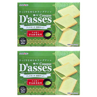 SANRITSU 三立製菓 D'asses 抹茶風味薄燒餅, 宇治抹茶使用, 12枚入, 78g, 2盒