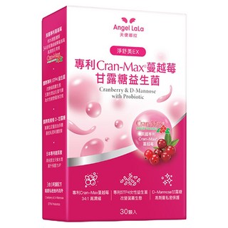 Angel LaLa 天使娜拉 Cran-Max蔓越莓甘露糖益生菌膠囊, 30顆, 600mg, 1盒