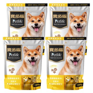 Petlife寶多福 健康機能系列 全齡犬 無憂好心情配方 600g, 雞肉, 4包