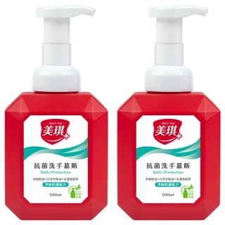 美琪抗菌洗手慕斯 淨味防護，添加橘油＋薄荷精油，500ml, 2瓶