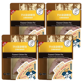 T.N.A. 悠遊 餐包 亞麻籽雞腿煲 無添加防腐劑 100%真食材 狗狗貓咪適用, 150g, 4包