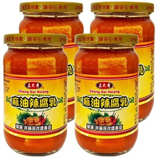 正大香 麻油辣豆乳，嚴選非基因改造黃豆, 340g, 4罐