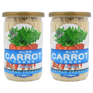 BabyBest 貝比斯特 紅蘿蔔麵條 嚴選食材 健康安心 無添加 台灣製造, 200g, 2罐