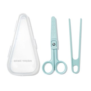베베테라 휴대용 세라믹 집게랑 가위랑 세트, 민트그린, 1세트